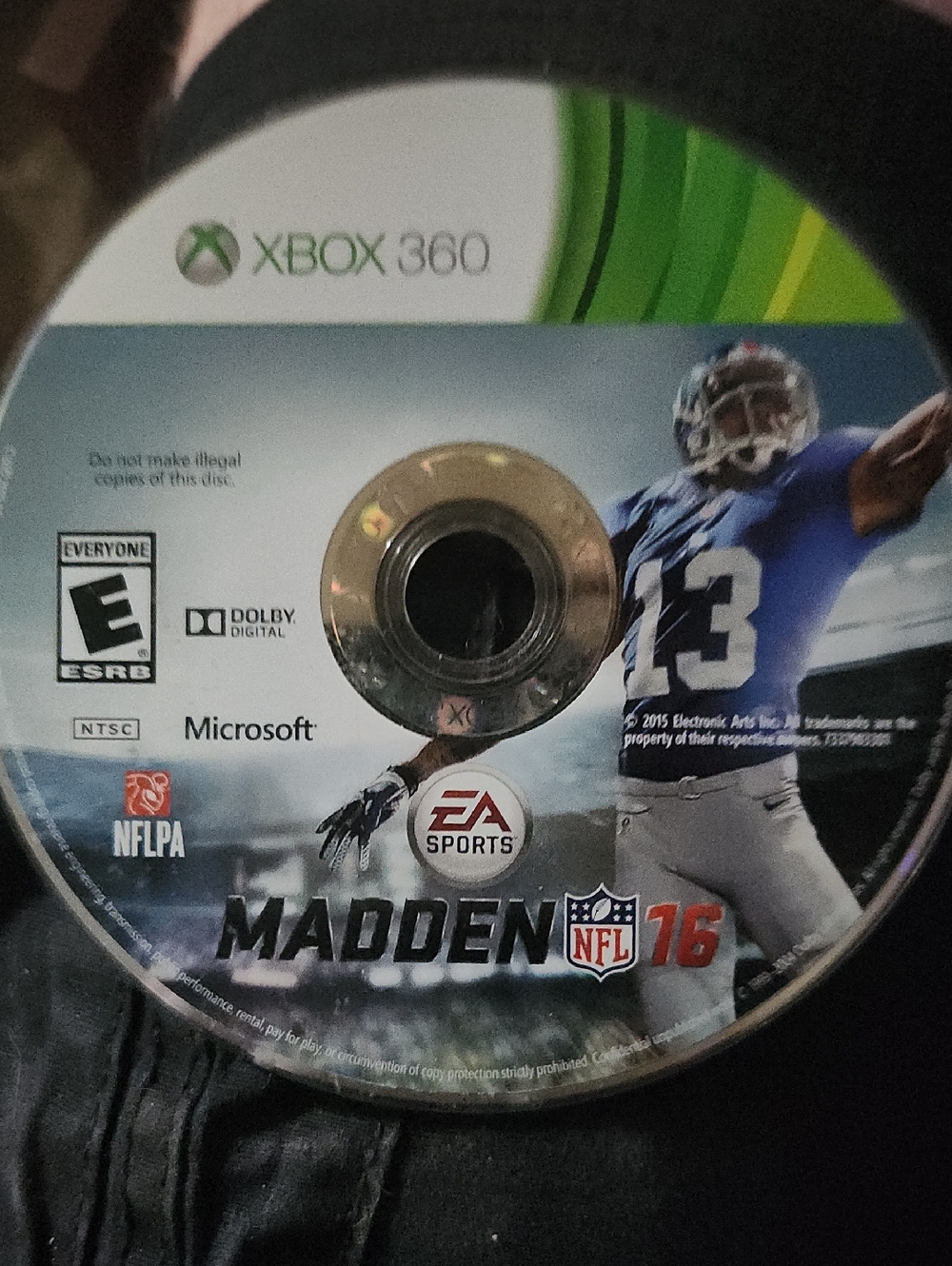 EA Sports Madden NFL 16 Xbox 360 Game Disc - Blue